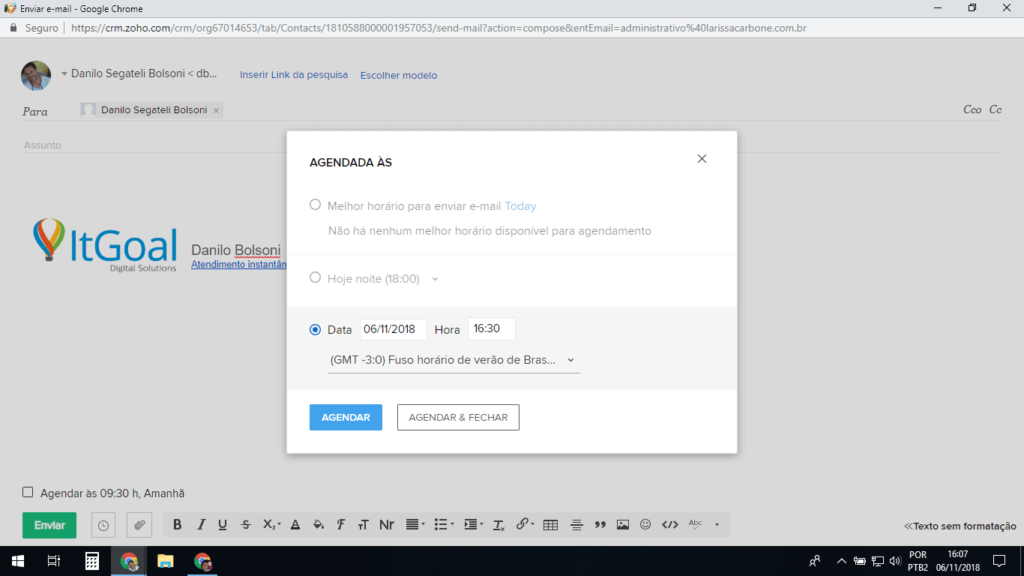 Como Agendar Envio De Emails No Zoho CRM 