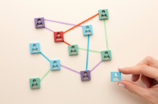 Ícones de contato interligados